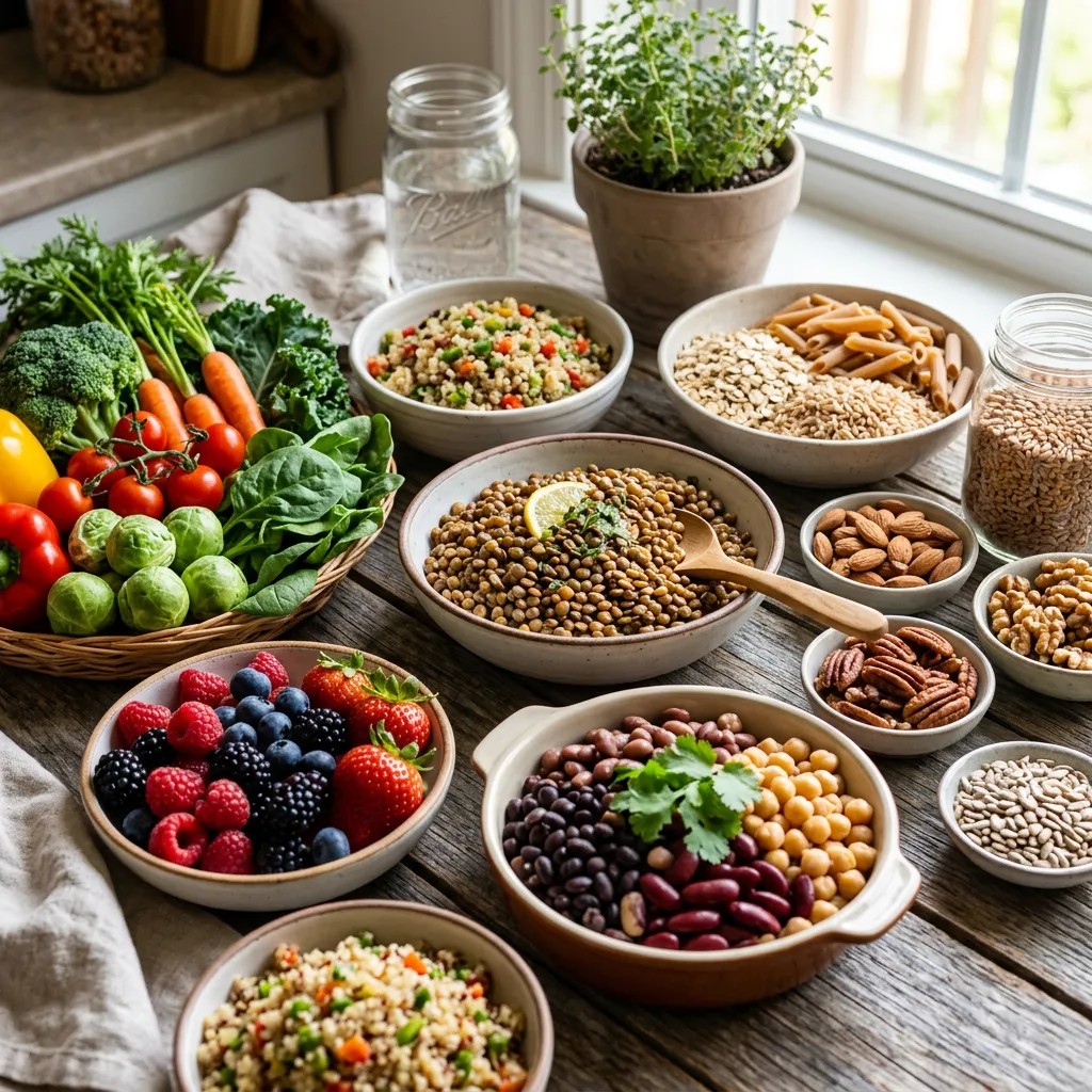 Examples of foods filled with fiber. 